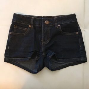 Dark blue denim shorts